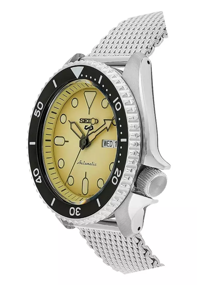 Jam Tangan Pria Seiko 5 Sports Original Garansi Resmi SRPD67K1 Strap Stainless Steel Silver Mesh Bracelet