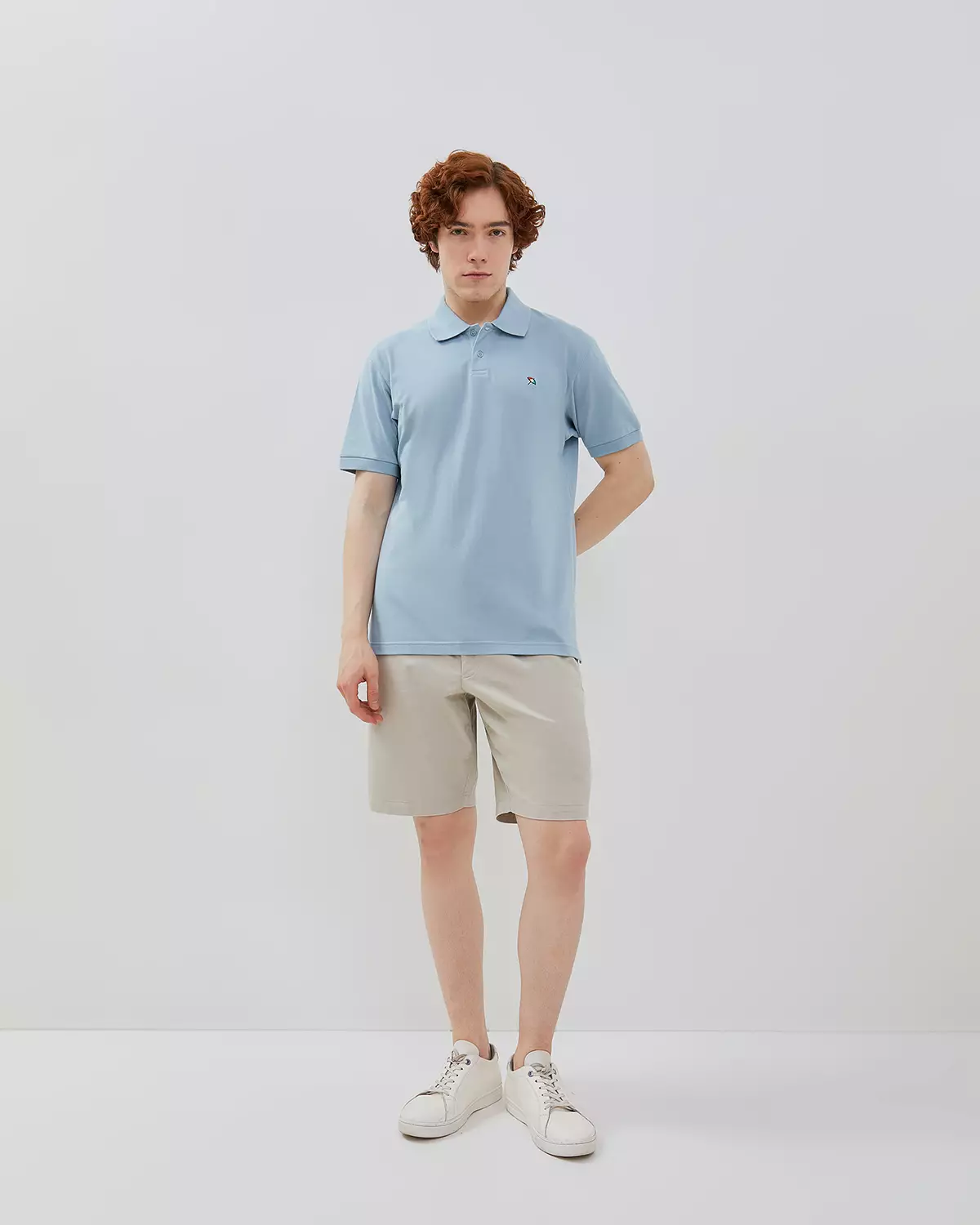 MEN'S LIGHT BLUE BASIC POLO SHIRT