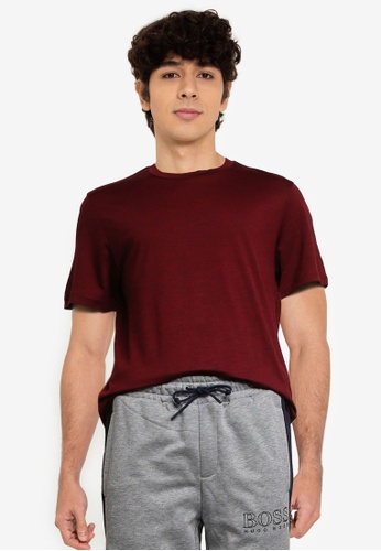 BOSS red Tiburt Regular Fit T-Shirt In Traceable Italian Wool - BOSS Men 6FD2BAAEB4DA7BGS_1