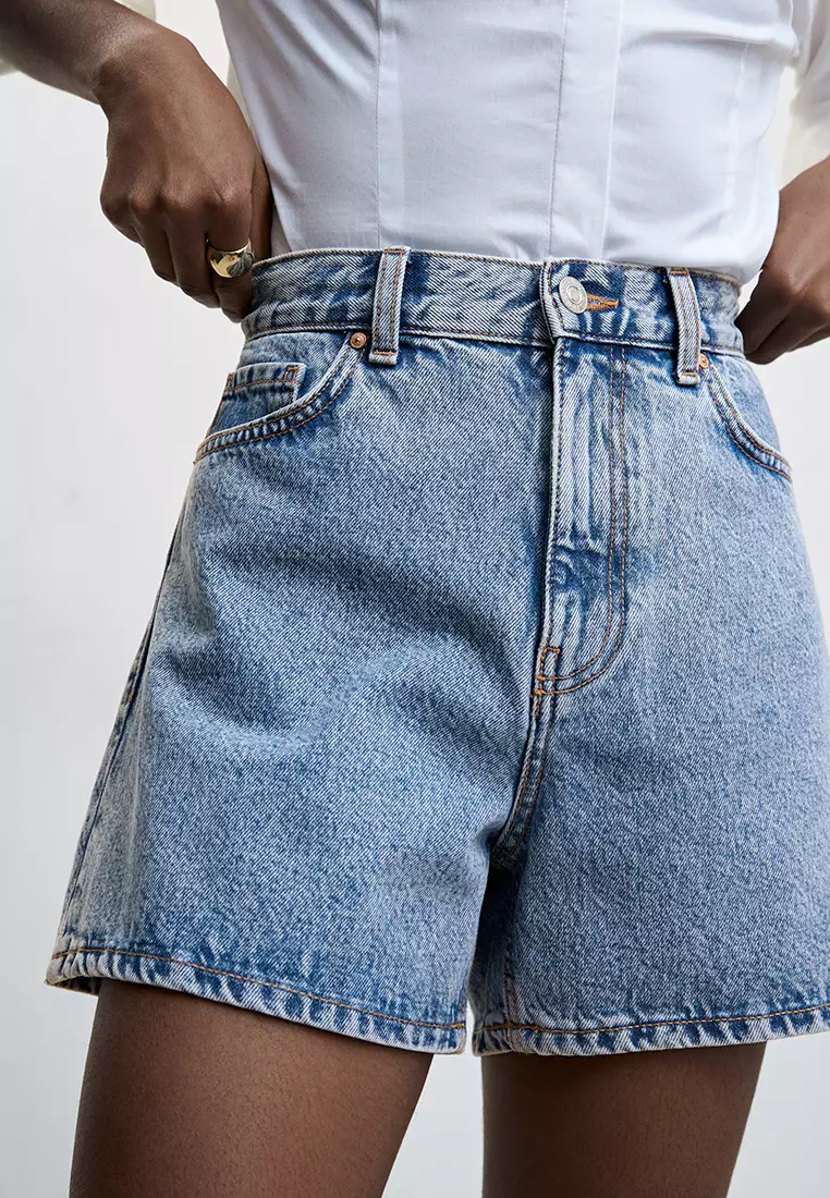 High-Waist Denim Shorts