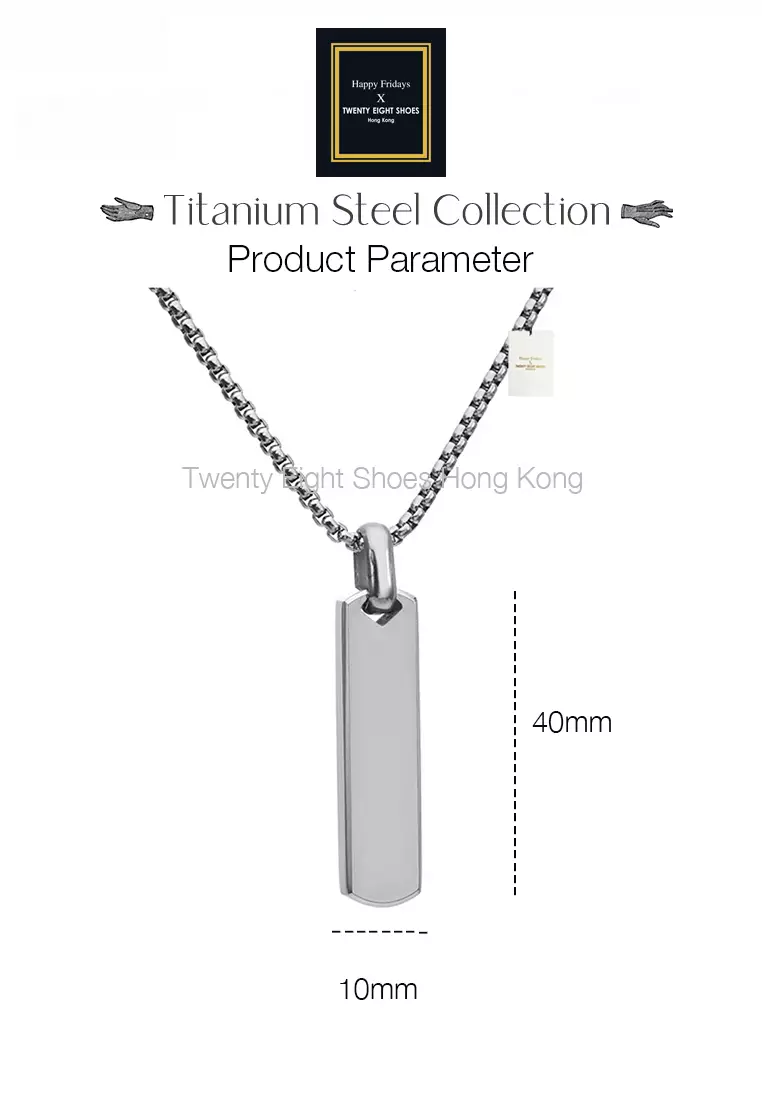 Titanium Steel Rectangular Bar Pendant Necklace JW GS-L205