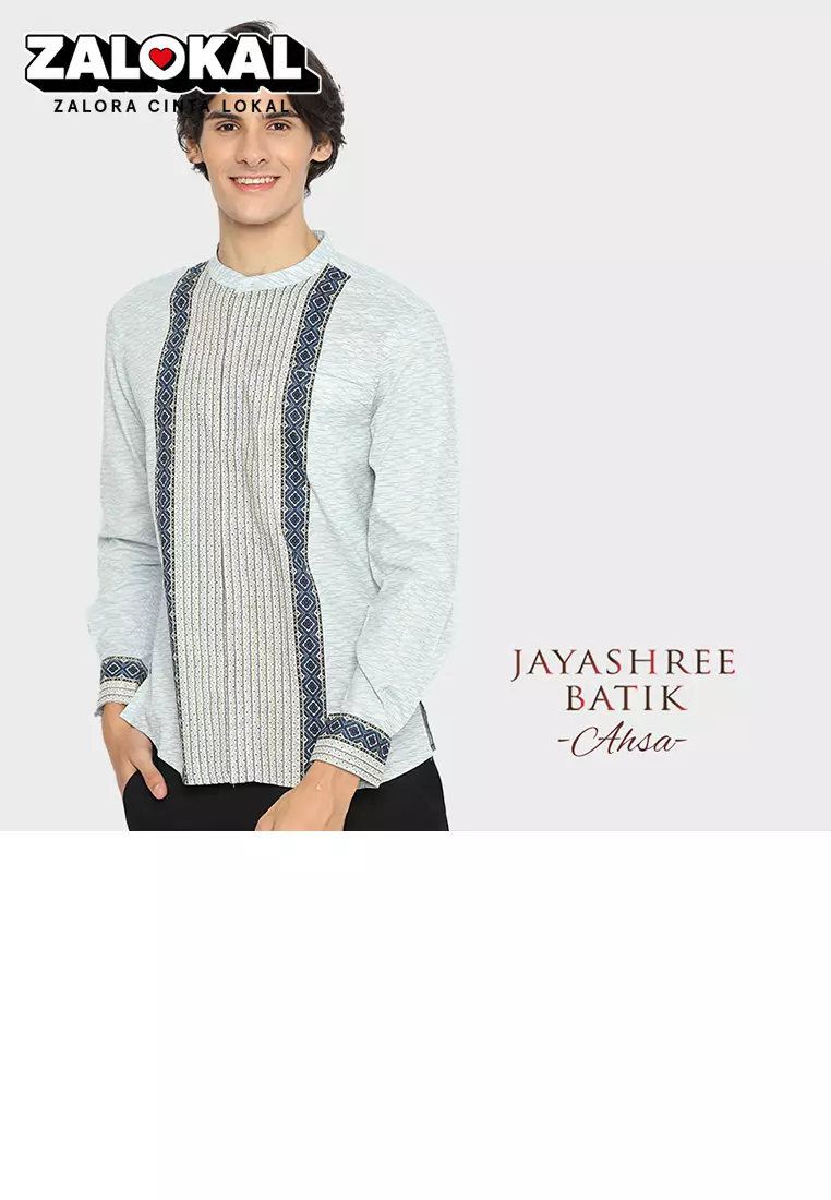 Basic Ahsa Blue Kemeja Koko Pria Lengan Panjang