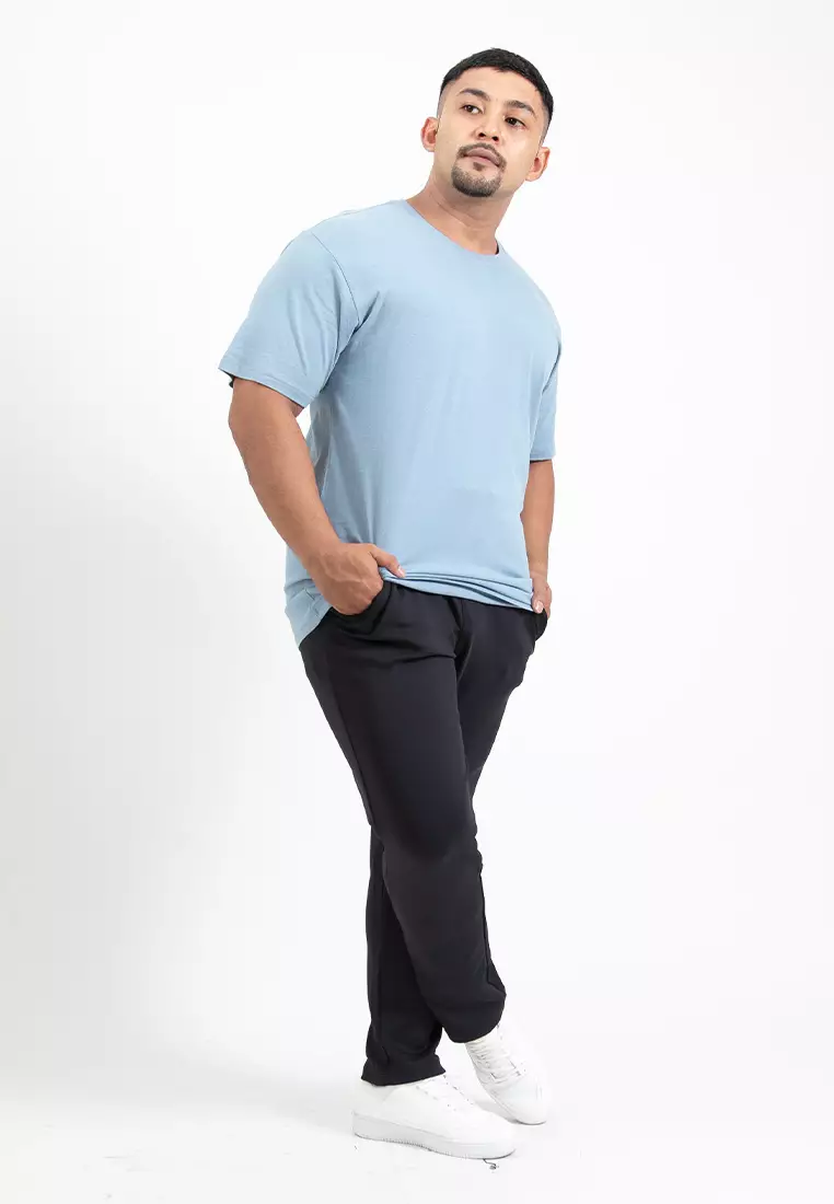 Forest Plus Size T Shirt Men 100% Cotton Soft Unisex Round Neck Big Size Plain Tee | PL23585-38DustyBlue