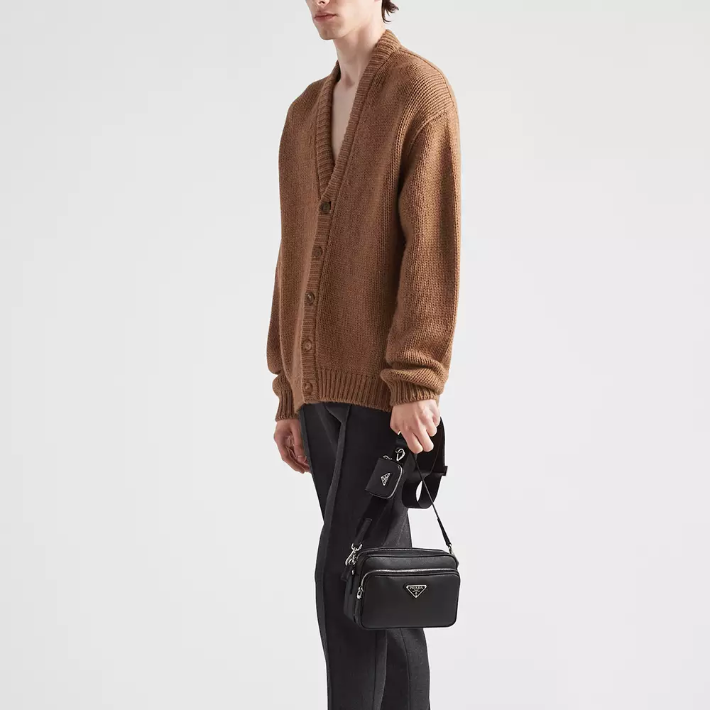 Saffiano Leather Camera Bag Black