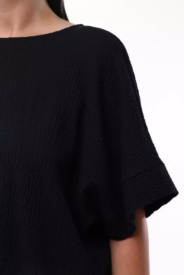 Minimal Bambi Batwing Crop Top - Navy