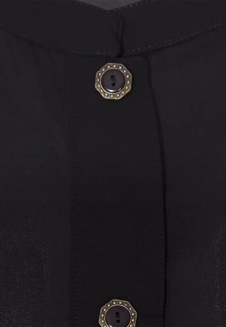 Le Reve Black Hi-Low Shirt Style Tunic