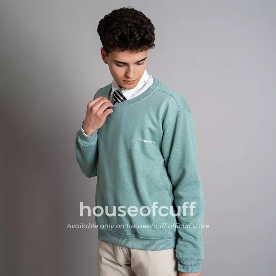 Houseofcuff sweater crewneck basic outer sage green