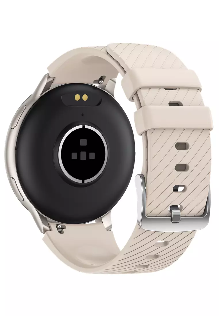 Unisex Round Smart Watch - 1.39 inch Large HD Screen - Rubber Strap - Silver Color