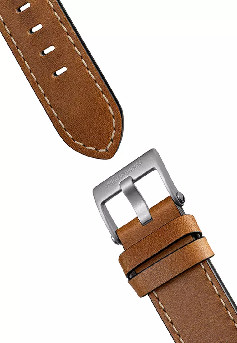 (FREE GIFT) Ingersoll The Ollie Brown Leather Analog Automatic Watch For Men INI14503 IC001GB-GWP