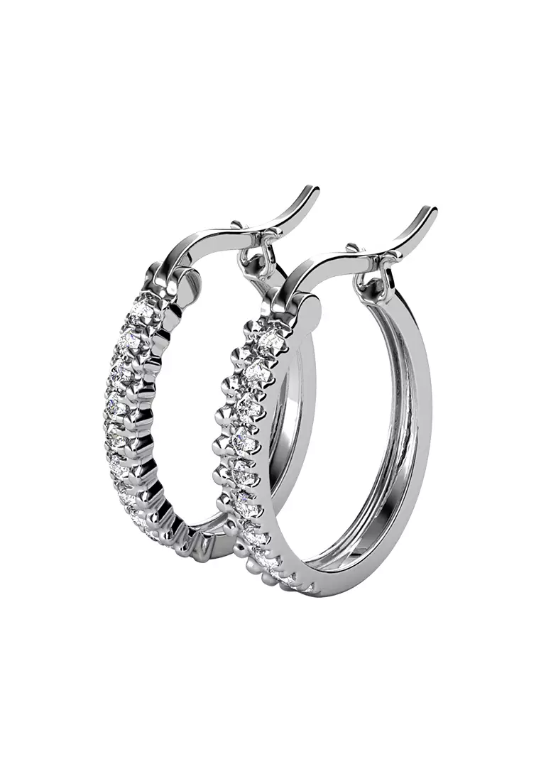 Her Jewellery Adlai Earrings (White Gold) - Luxury Crystal Embellishments plated with 18K Gold