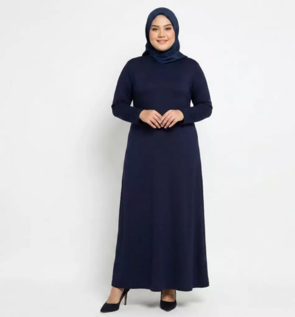 Long Sleeve Inner Dress Salma JUMBO SIZE S-XXL Navy