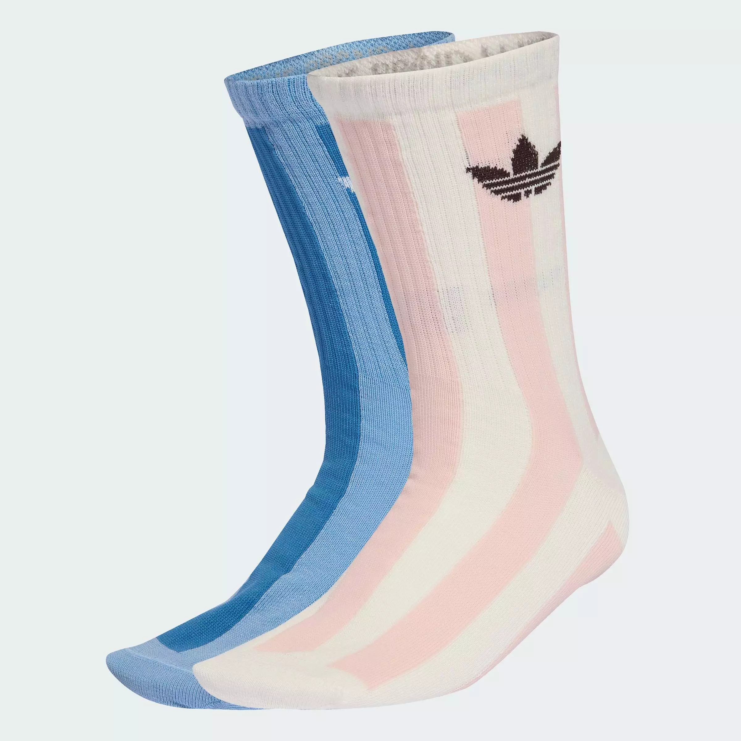 Lifestyle Striped Crew Socks 2 Pairs Unisex Pink KD0962