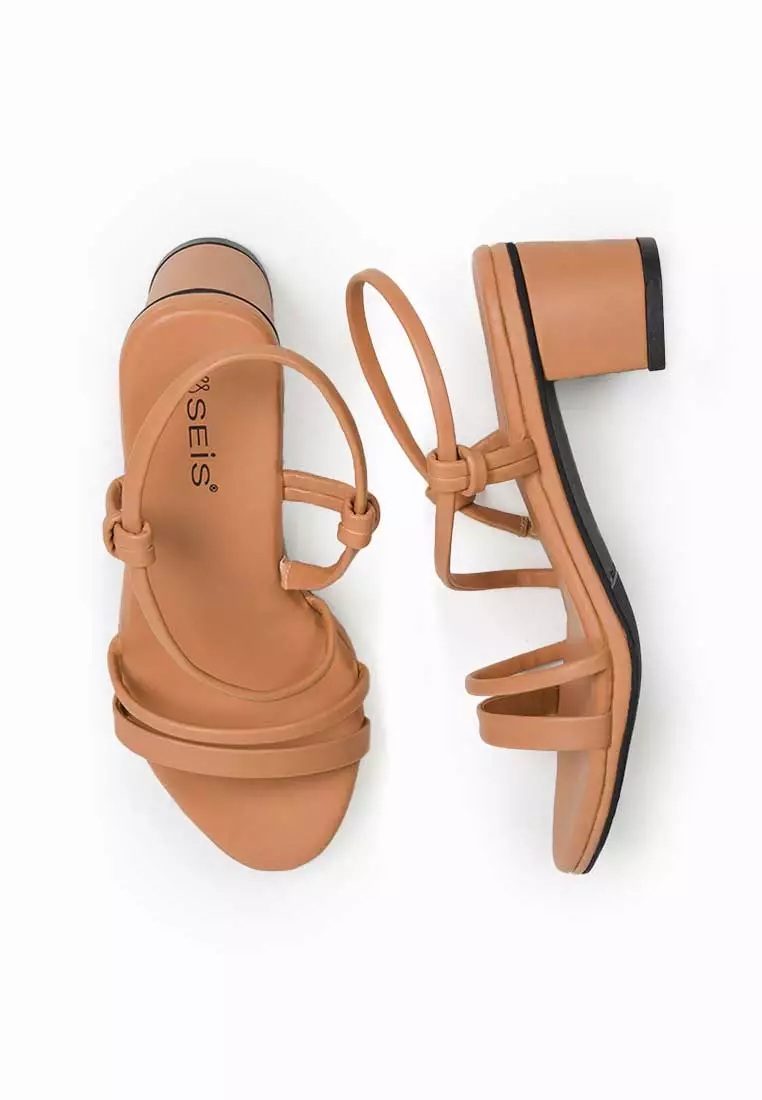 Seis Jovita Sandal Heels Tali - Sandal Wanita Heels 5Cm-MOCCA