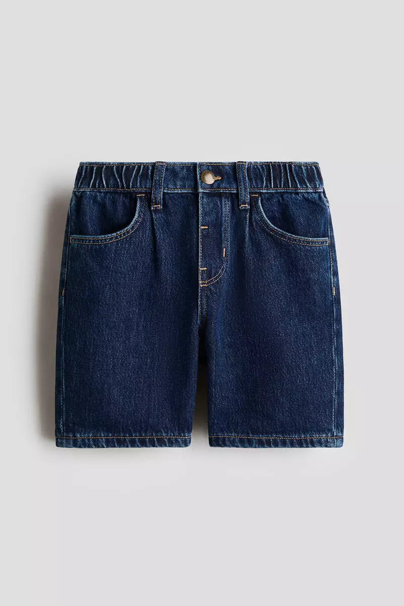 Knee-length denim shorts