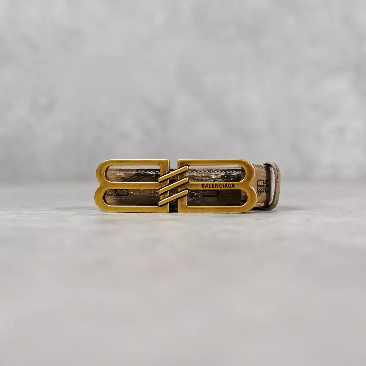 Ikat Pinggang BALENCIAGA BB GHW 2CM MONOGRAM BLACK BROWN BELT 100% ORIGINAL