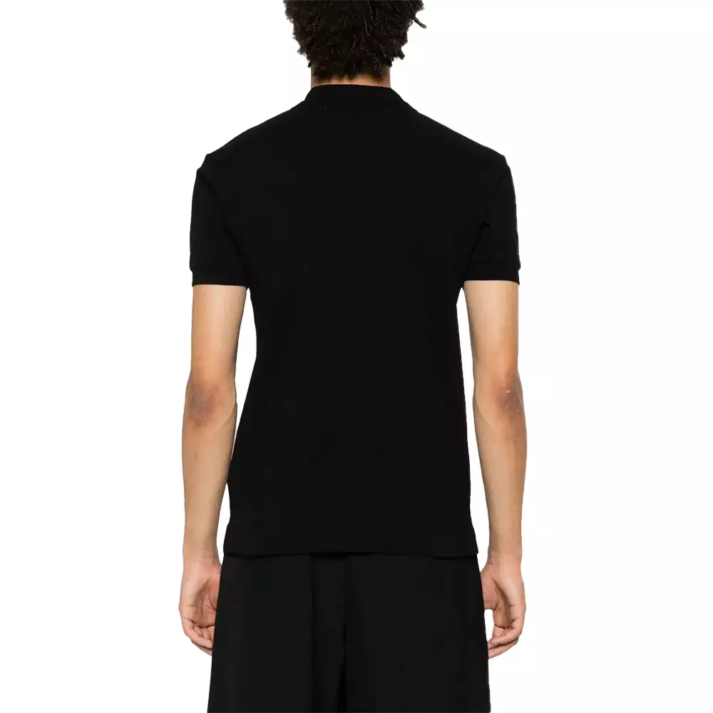 Play Double Red Heart Logo Cotton Polo Shirt Black