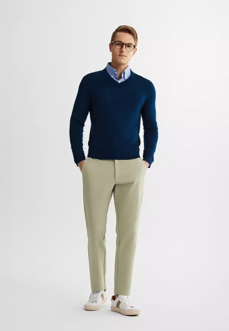 外搭V領精細純羊毛冷衫