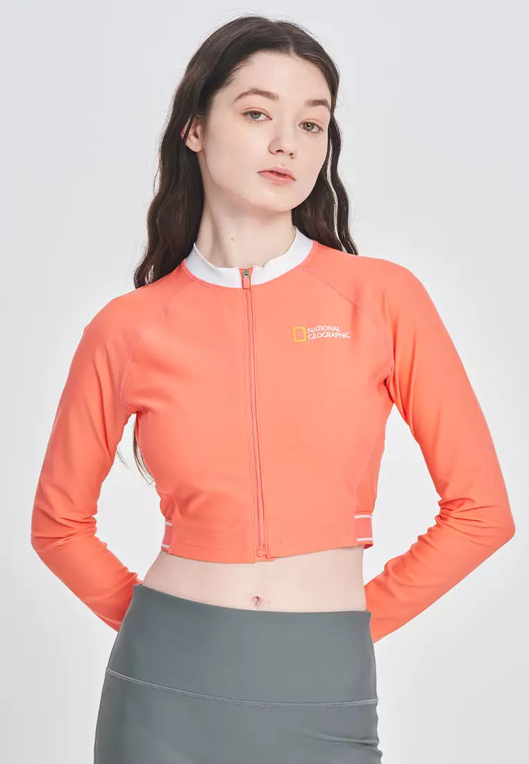 女裝短版拉鍊防曬衣