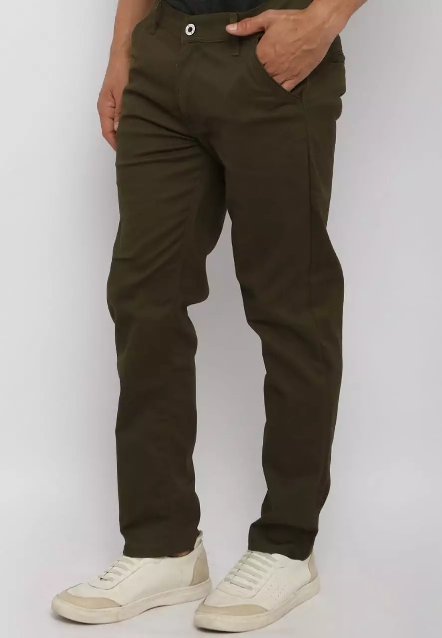 Celana Pria Panjang Chinos Hijau Army Slimfit