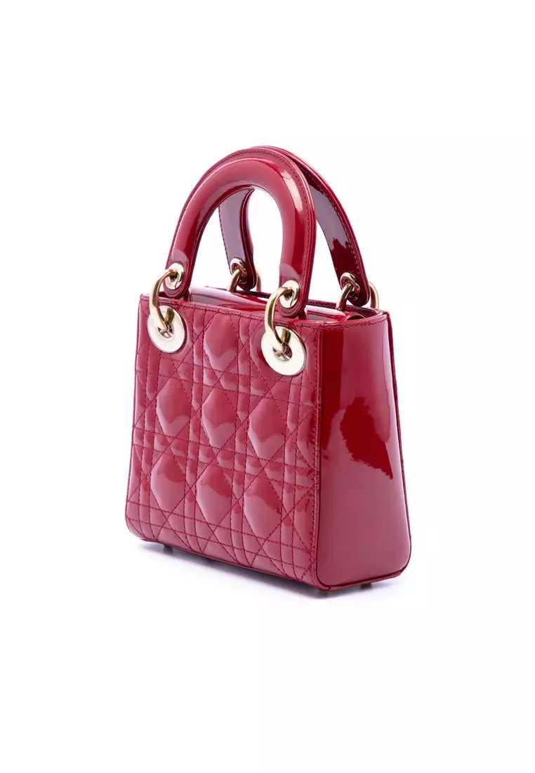 Pre-Loved Dior Mini Patent Cannage Lady Dior