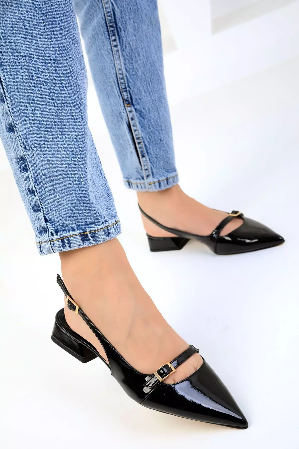Faux Patent Leather Heels