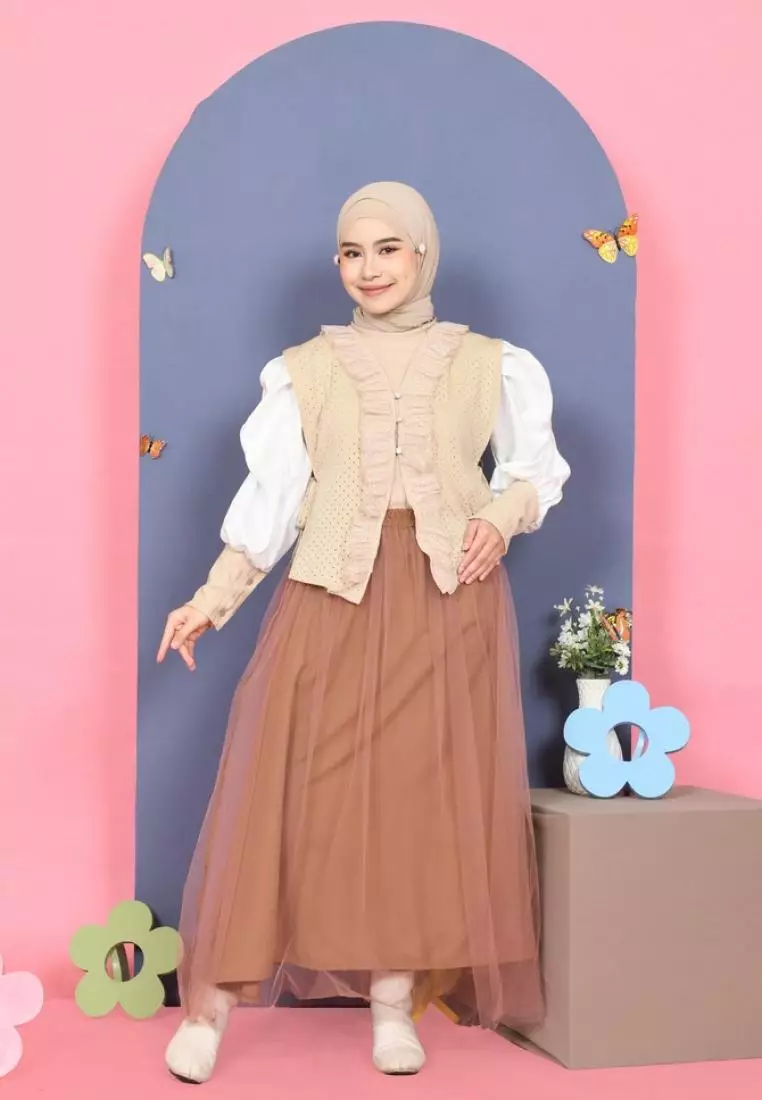 Mila Vest Brukat - Oat M19284 R84S3