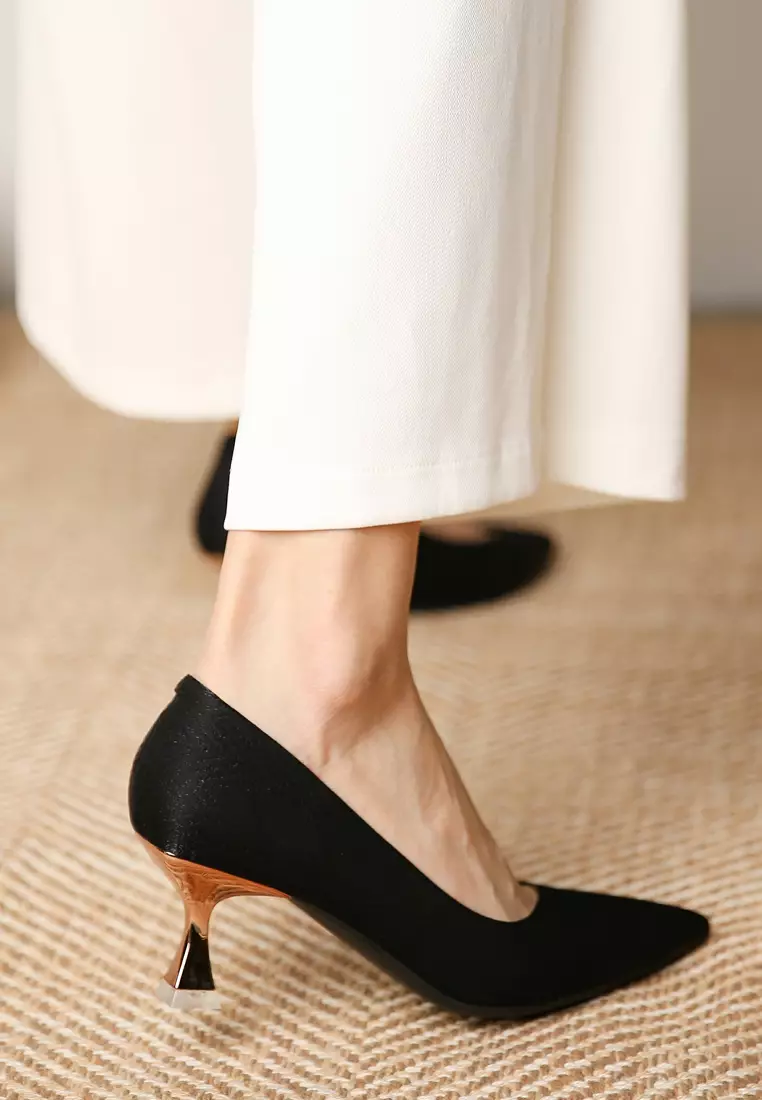 6CM Pointy Satin Fabric Pumps XJ317-1