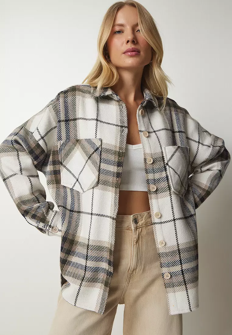 Patterned Oversize Cashew Lumberjack Shirt