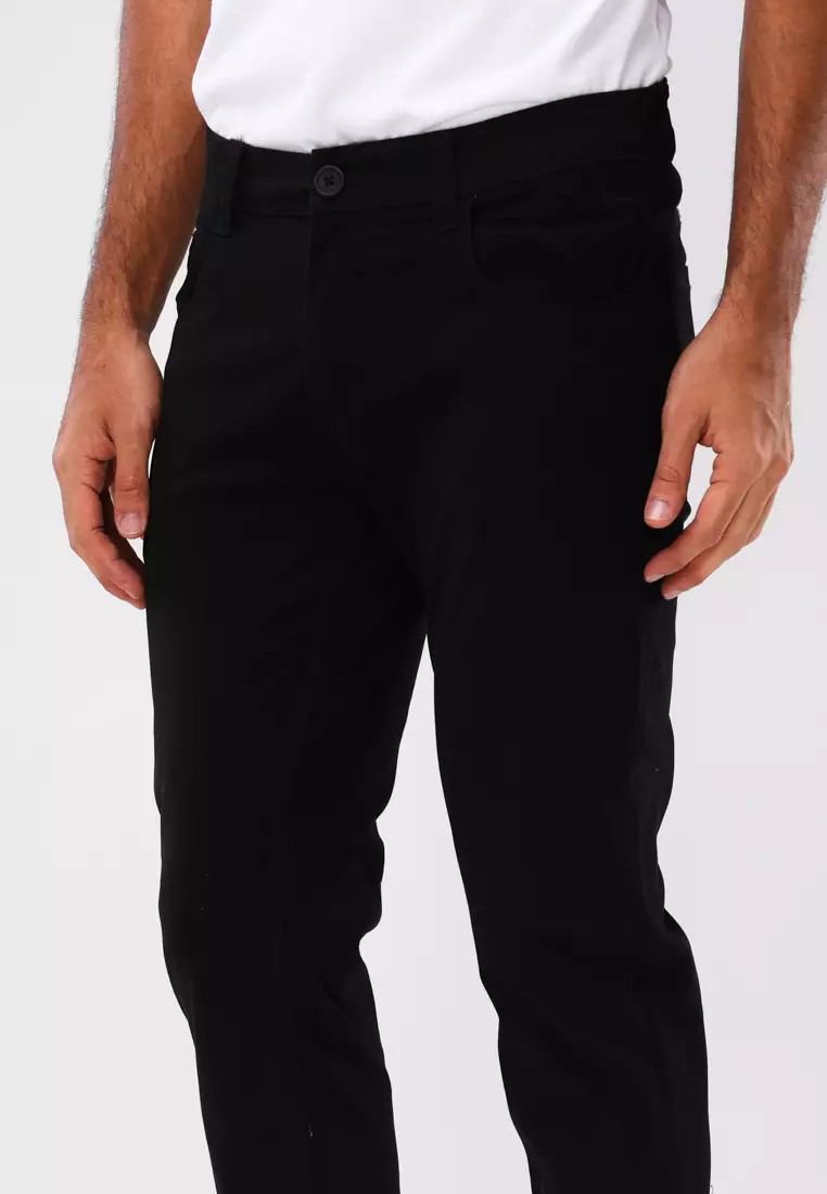 Colored Long Pants Slim Tapered Stretch