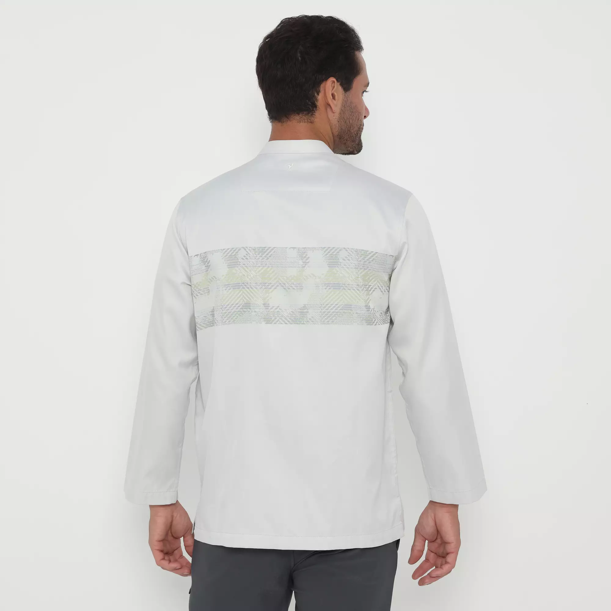 Jobb Abbas Baju Koko Pria Lengan Panjang Regular Fit Light Grey Warna Light Grey