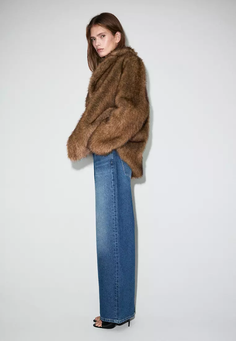 Wide-Leg Mid-Rise Jeans With A Crossover Waistband