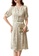 OUNIXUE multi Elegant V-Neck Floral Dress (With Belt) BA157AA5650C2CGS_1