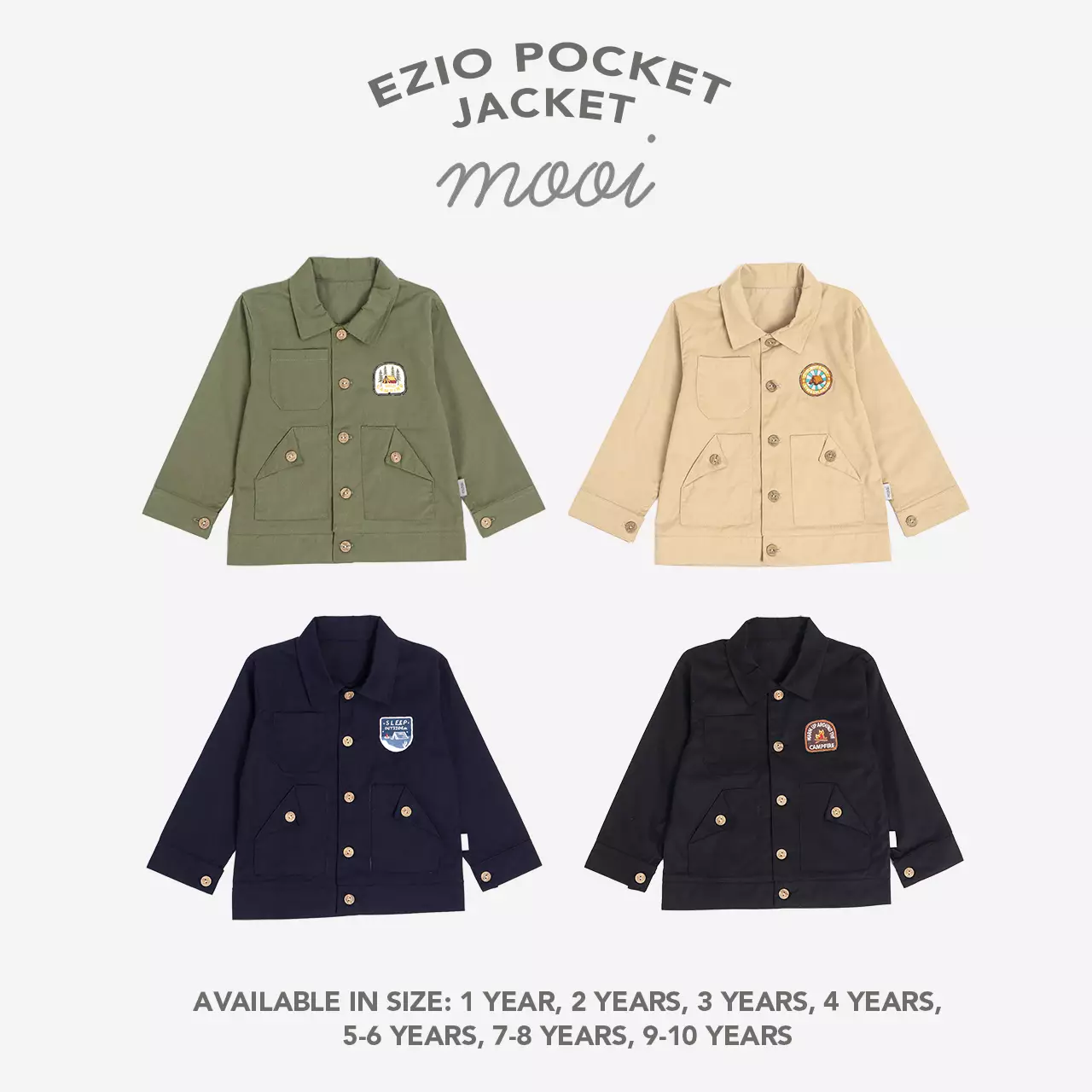 Mooi Jaket Anak Ezio Pocket Jacket - Black