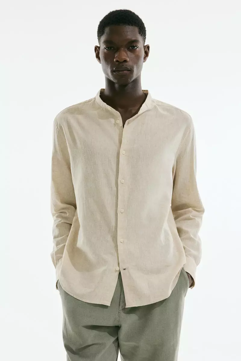 Buy H&M Regular Fit Linen-blend shirt 2026 Online | ZALORA