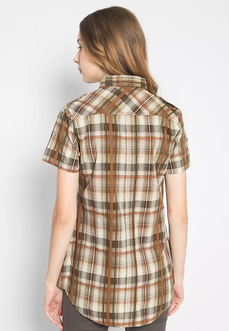 LGS - Regular Fit - Kemeja Wanita - Brown - Motif - LLSH.380.WD773.518