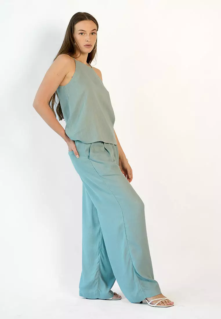 VIRGIO Linen High-Waisted Pleated Trouser