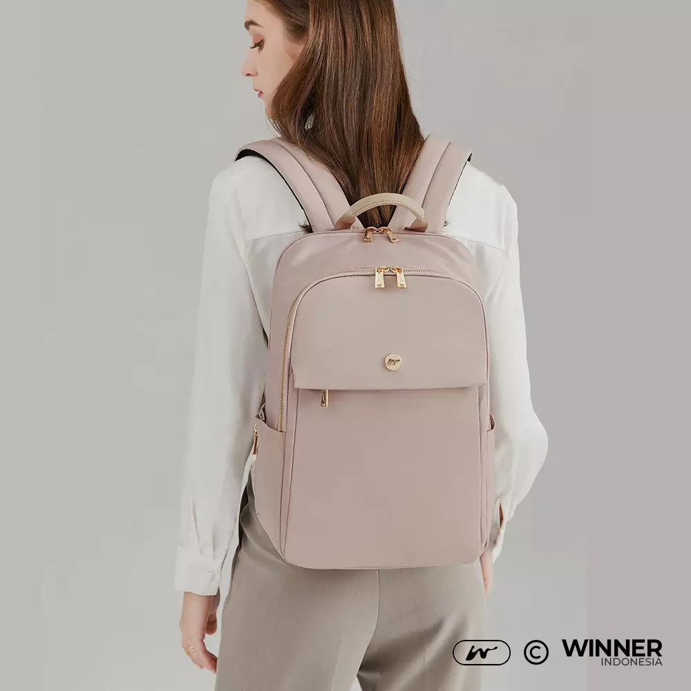 WINNER Tas Ransel Laptop 13,3 inch Oxford Anti-Air Backpack Korean Style (T14-047-9837) - Warna Light-Pink 13,3 inch