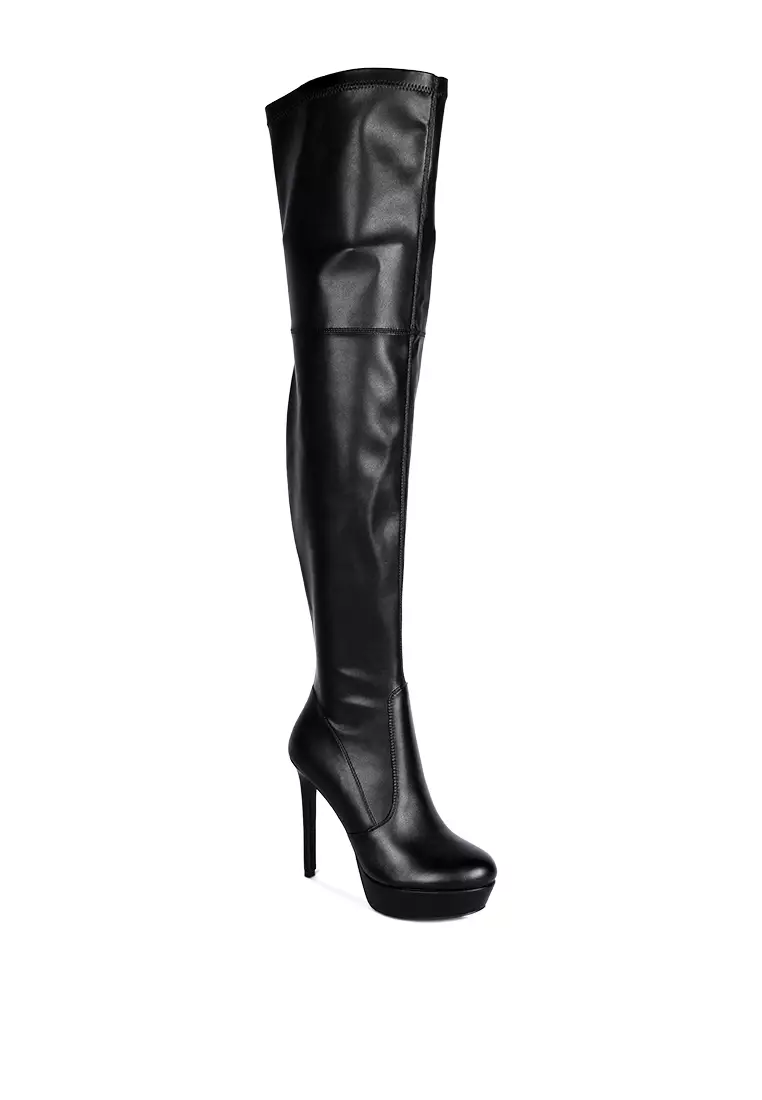 All leather discount knee high boots