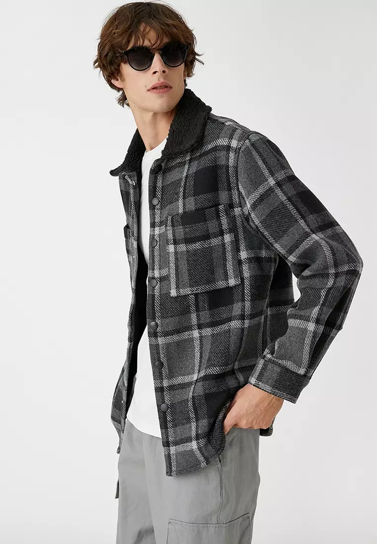 Collar Checkered Jacket