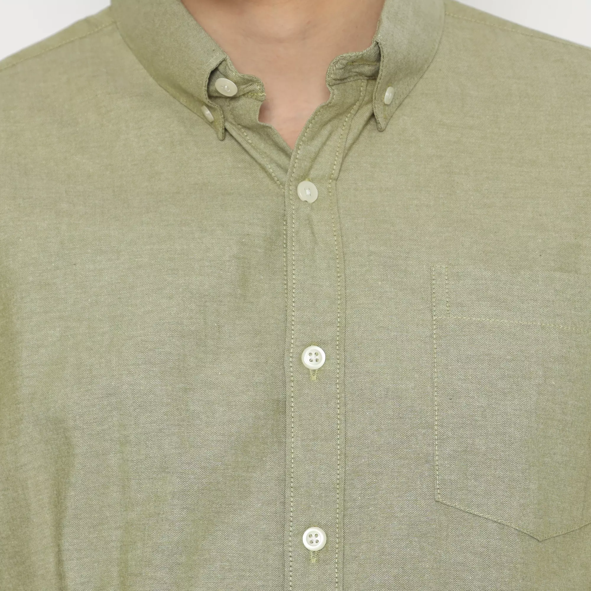 Platini Kemeja Pria Polos Lengan Panjang Katun Oxford Hijau Sage 11069