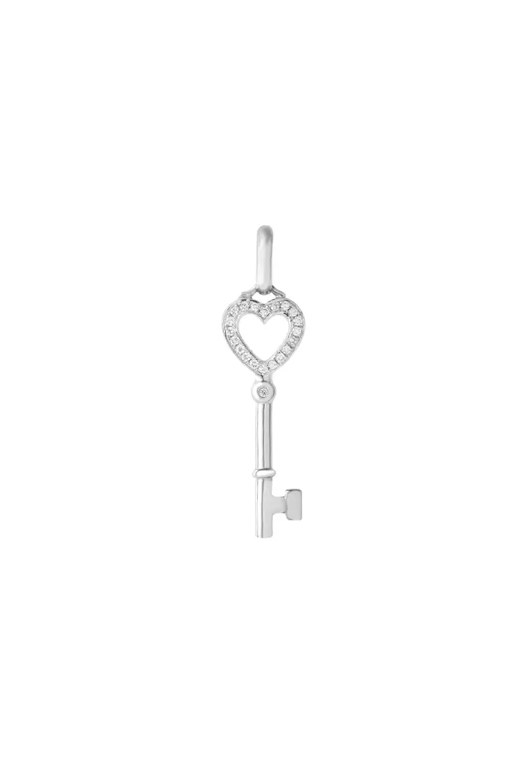 Buy GOLDHEART GOLDHEART Key Diamond Pendant, White Gold 750 (P4134