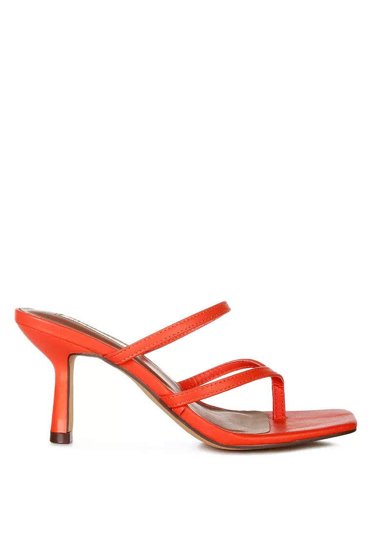 Discount on London Rag  shoes - SKU: Orange High Heeled Casual Sandals