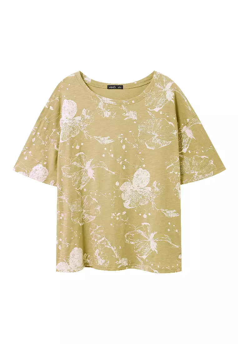Hand-Painted Floral Cotton Top [AB19463]