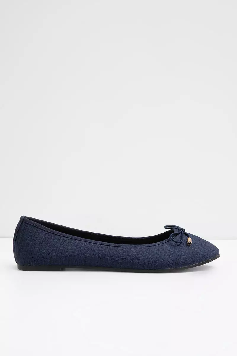 Sofia Frilia Stripe Flat Denim Blue