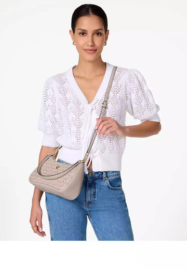 【国内発送】Kayla Woven Leather SmallConvertible ShoulderBag Kayla Woven Leather Small Convertible Shoulder Bag | Kate