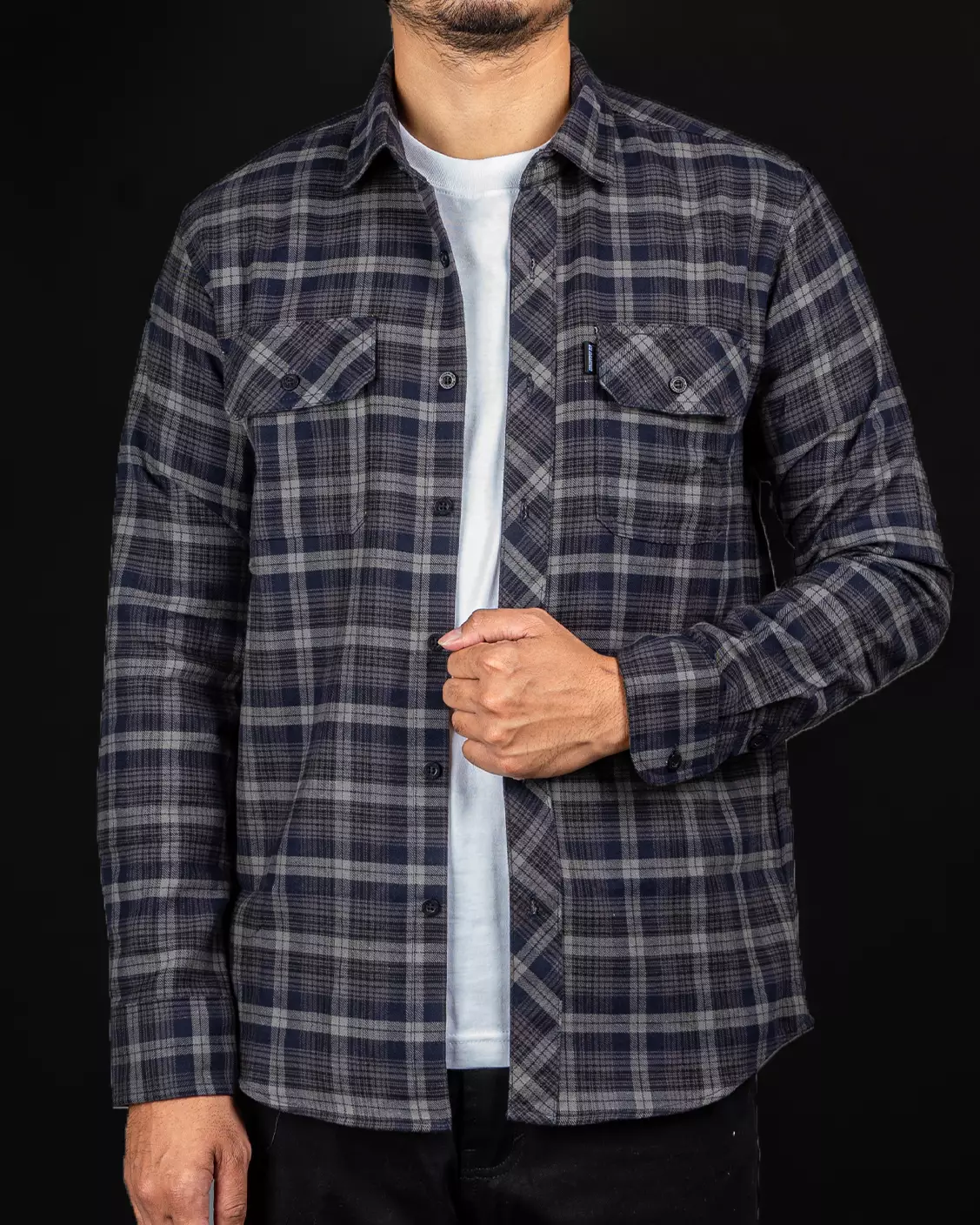 Gloaming Kemeja Flanel Veterano Unisex Panjang Bellisima