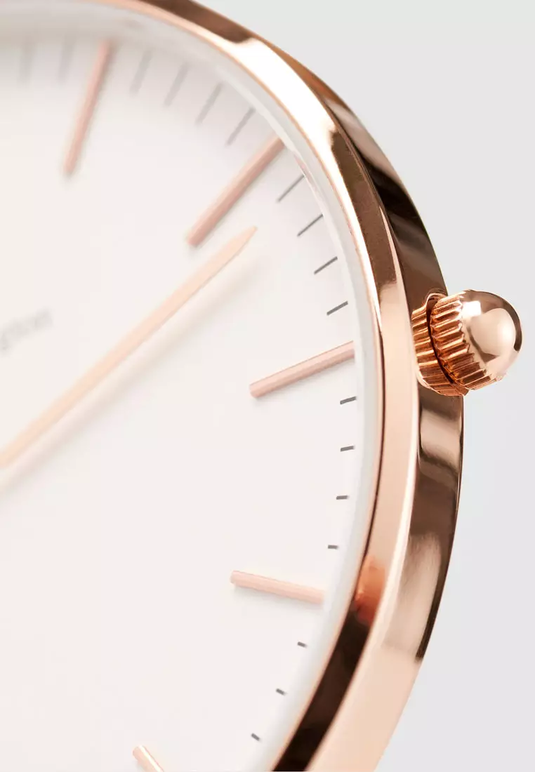 Classic Bristol Black 36mm Watch Leather starp White Dial Rose gold - jam tangan lelaki jam tangan lelaki - DW Watch for women and men - Unisex