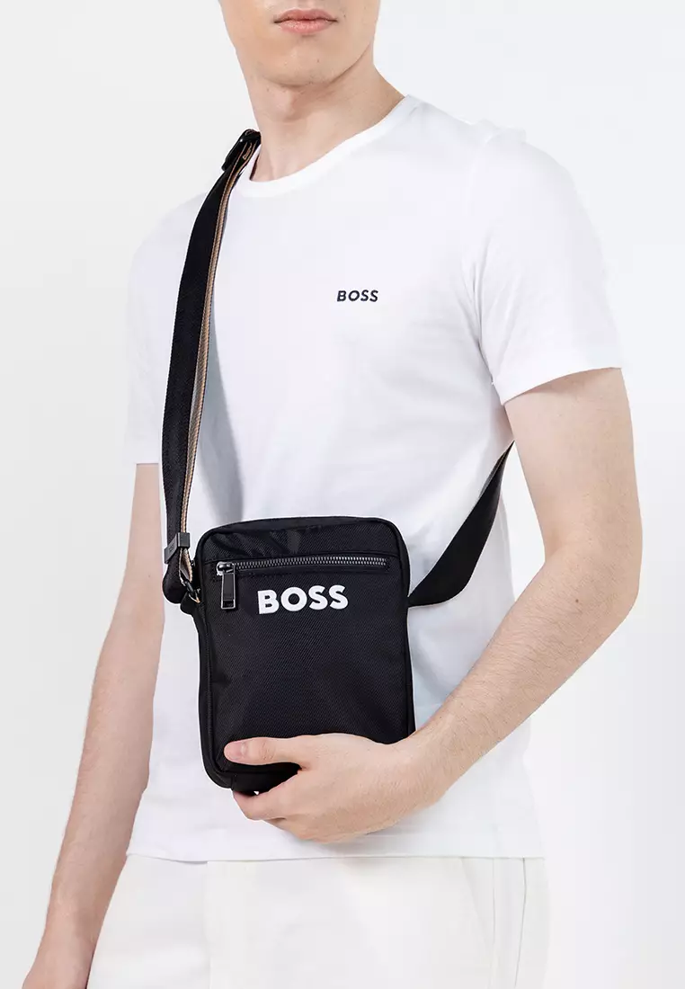 Raised Logo Structured Crossbody Bag - BOSS Mainline