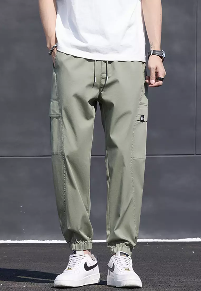 抽繩休閒束腳長褲