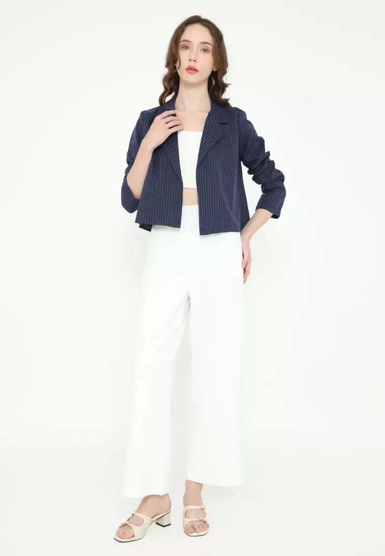 Mannequin Stripe Crop Blazer